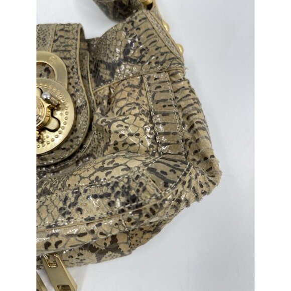 Steven By Steve Madden Faux Python Shoulder Purse‎ Gold Hardware Chain Strap - Picture 14 of 15